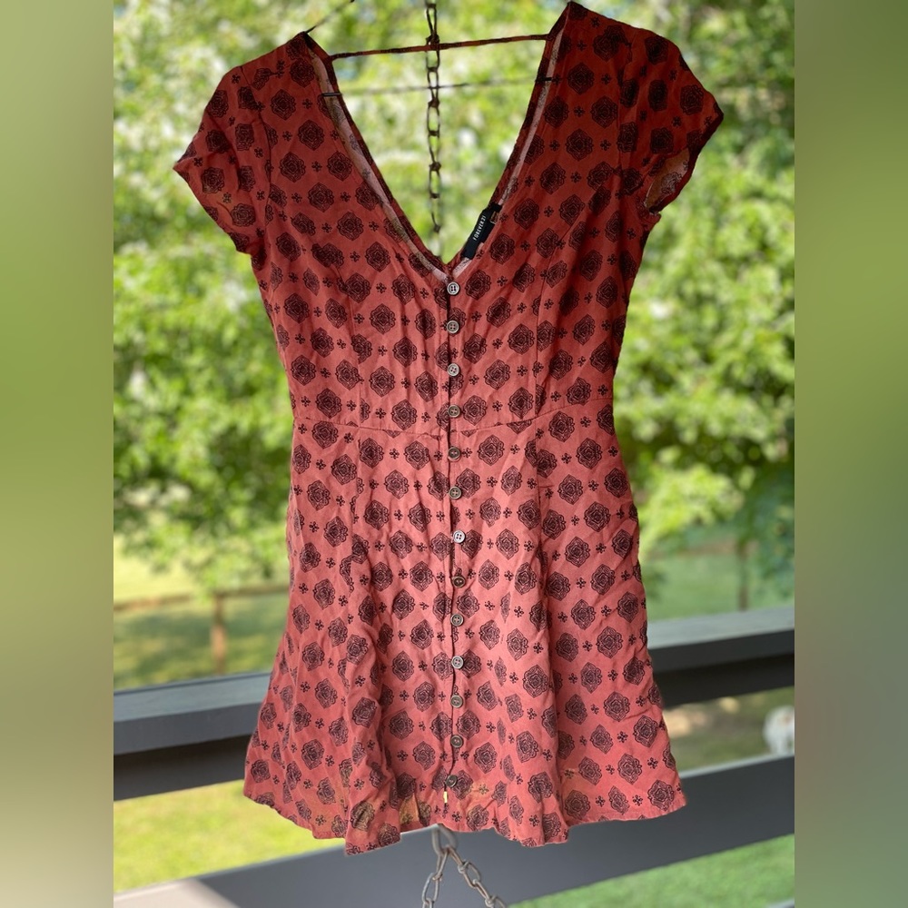 Mini dress with full front buttons